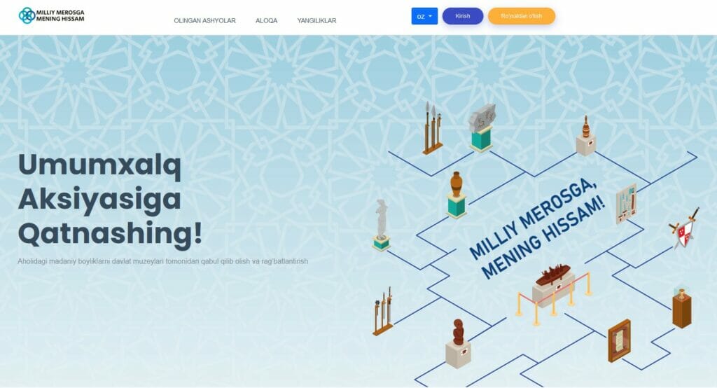 O‘zbekistonda madaniy boyliklarni xarid qilish uchun internet-platforma ishga tushirildi