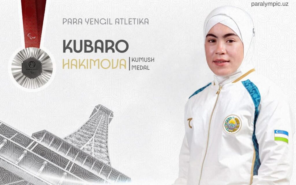 Kubaro Hakimova Paralimpiya o‘yinlarining kumush medali sohibasi bo‘ldi