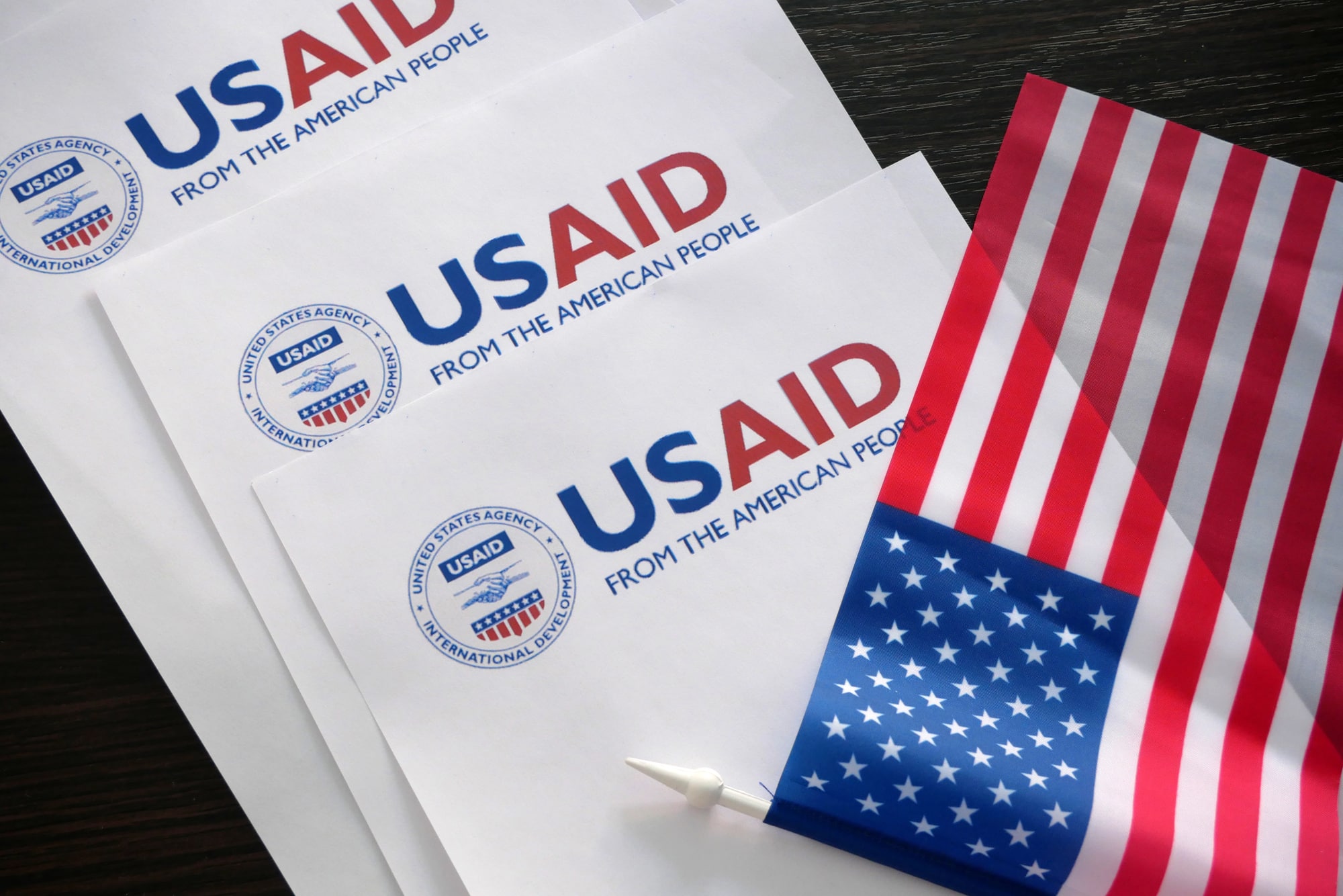 эмблема USAID и флаг США