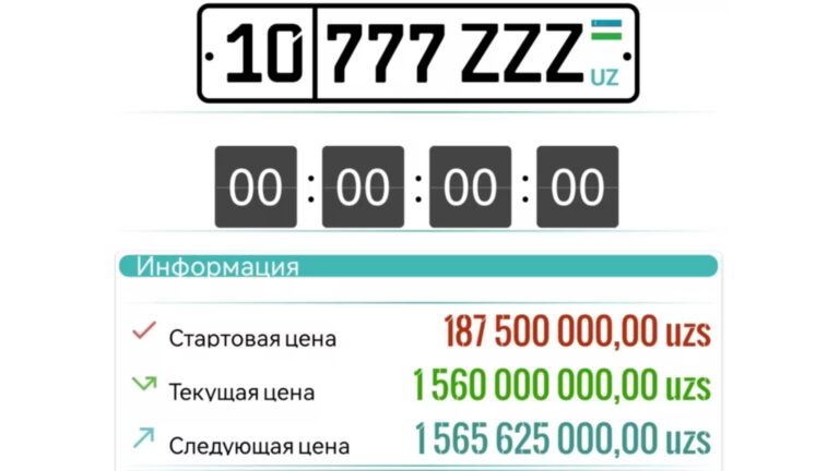 Красивый узбекский автономер купили за рекордные 1,5 млрд сумов