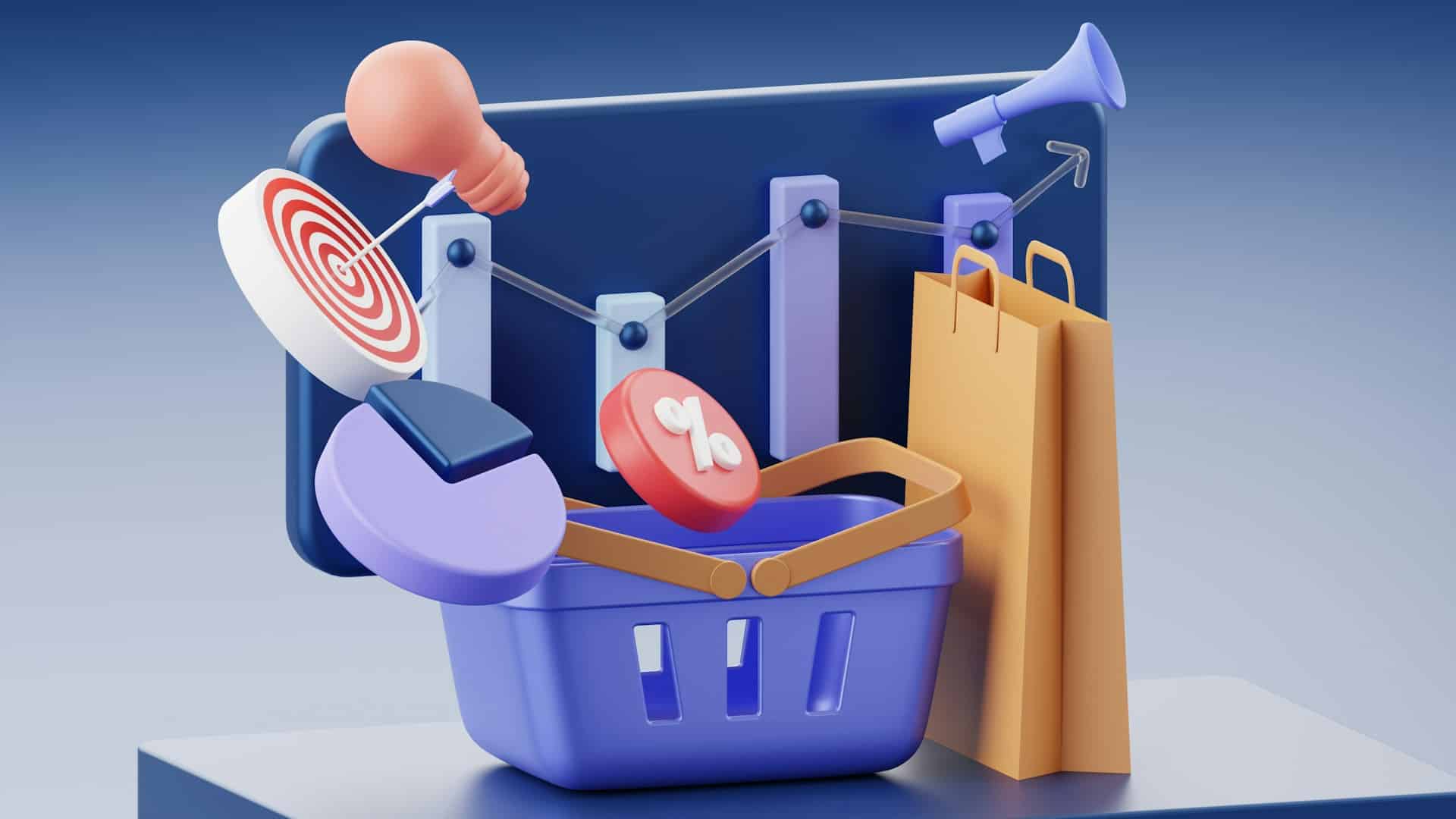 Акции и скидки, 3D рендер
