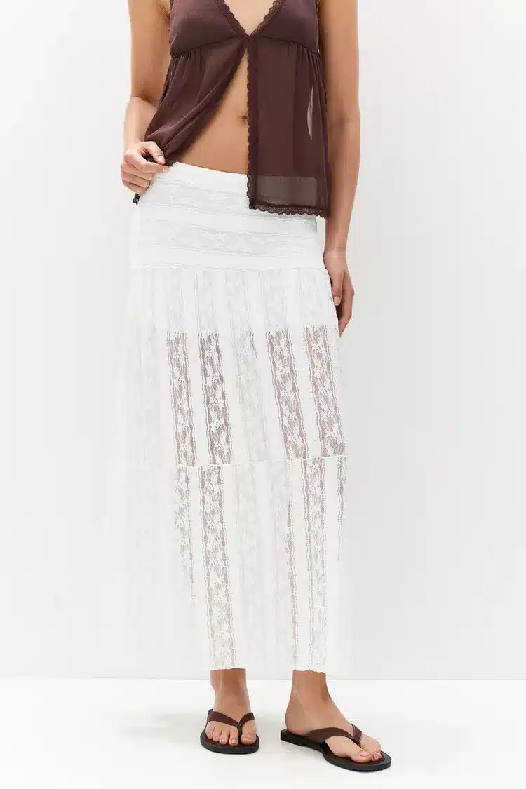paneled midi skirt 