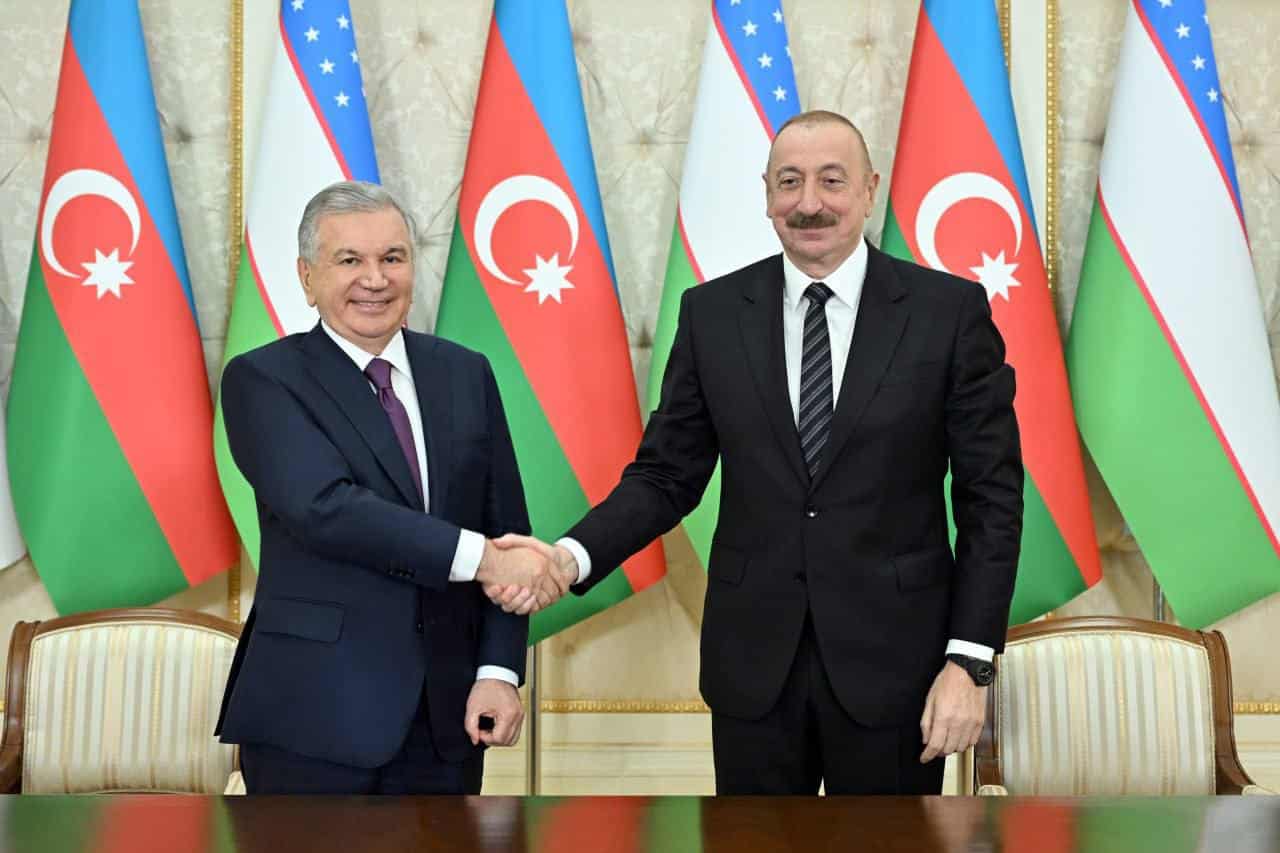 Shavkat Mirziyoyev and Ilham Aliyev