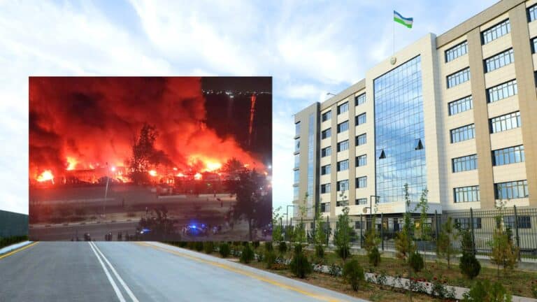 Uch qahramon savdo majmuasining 40 foiz qismi yonib ketgani aytildi