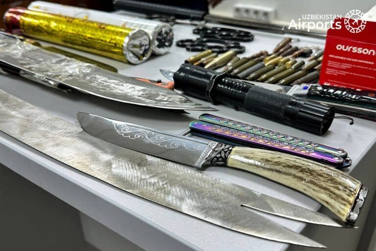 Toshkent aeroportida 500 dan ortiq taqiqlangan buyum musodara qilindi