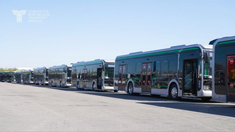 O‘zbekistonga Xitoydan 100 dona elektrobus yo‘lga chiqdi