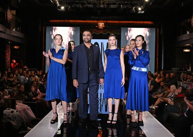 London Designer Omar Mansur Showcases Uzbek Ikat in Lapis Lazuli Collection at New York Fashion Week