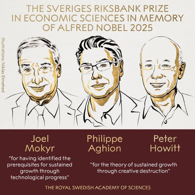 Iqtisodiyot bo‘yicha 2025-yilgi Nobel mukofoti sovrindorlari e’lon qilindi