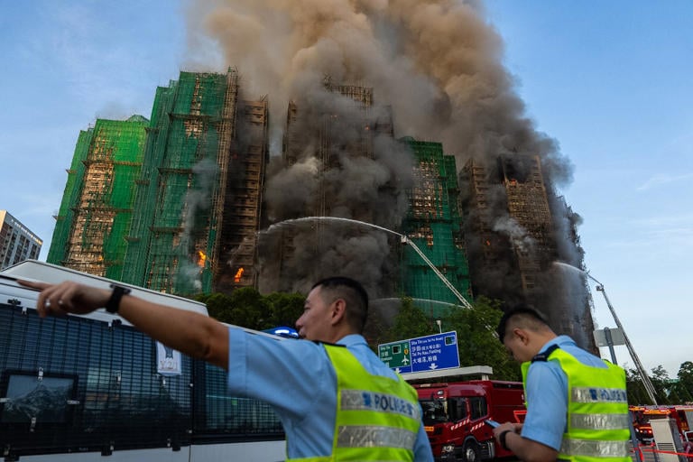 Fire Rips Through Hong Kong High-Rise