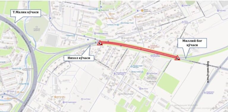 Poytaxtdagi ko‘chalardan biri vaqtincha yopildi