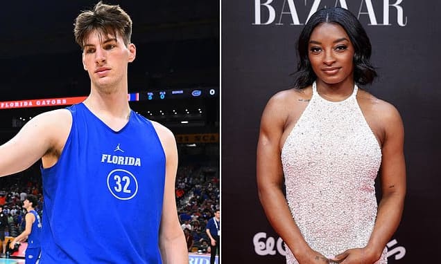 Simone Biles Shown Next to World’s Tallest College Basketball Player