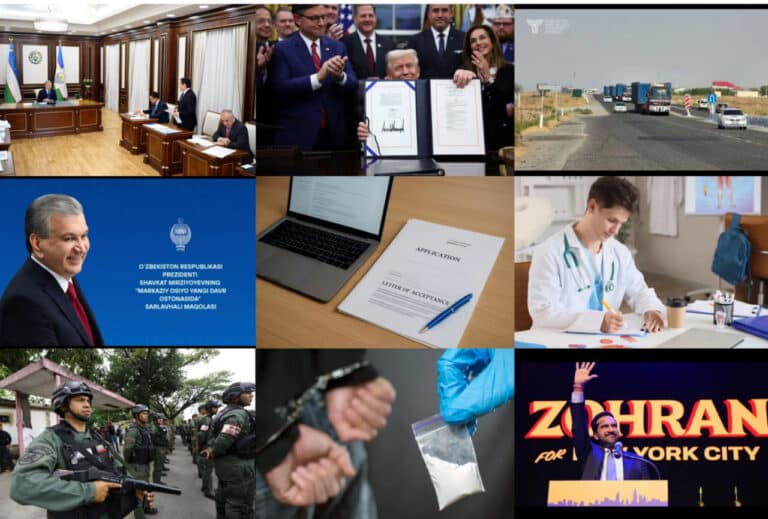 Venesuelada harbiy safarbarlik, Toshkentda yuk mashinalariga cheklov, AQShdagi shatdaunning tugashi va giyohvandlikka qarshi yangi choralar — 13-noyabr kungi muhim xabarlar dayjesti