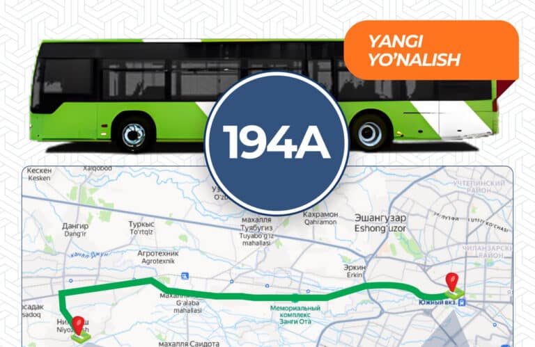 Новый автобусный маршрут запустят в Ташкенте