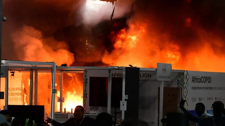 Braziliyada BMTning iqlim sammiti paytida yong‘in sodir bo‘ldi — video