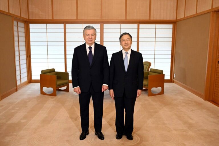 President of Uzbekistan Shavkat Mirziyoyev Meets Emperor Naruhito
