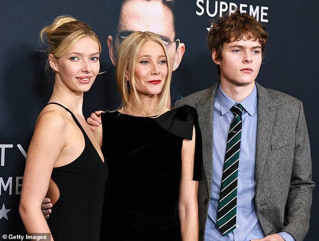 Gwyneth Paltrow attends Marty Supreme premiere with children Apple and Moses