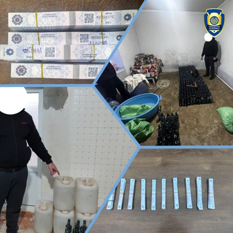 Qashqadaryoda yashirin aroq sexidan 1 813 dona qalbaki aksiz markasi topildi