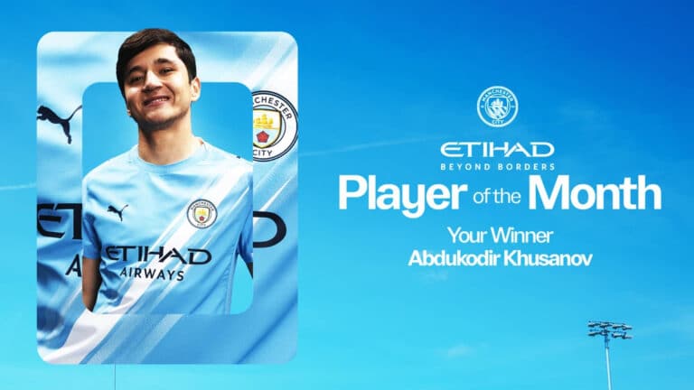 Abdukodir Khusanov named Manchester City’s Etihad Player of the Month