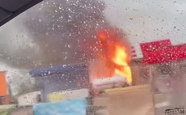 Пожар на газовой заправке в Сурхандарье: загорелся КАМАЗ с пропаном