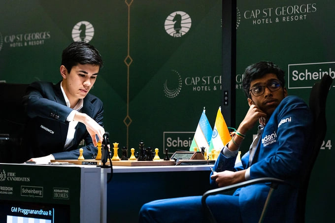 Javohir Sindarov Pragnanandhaga qarshi bahsda g‘alaba qildi