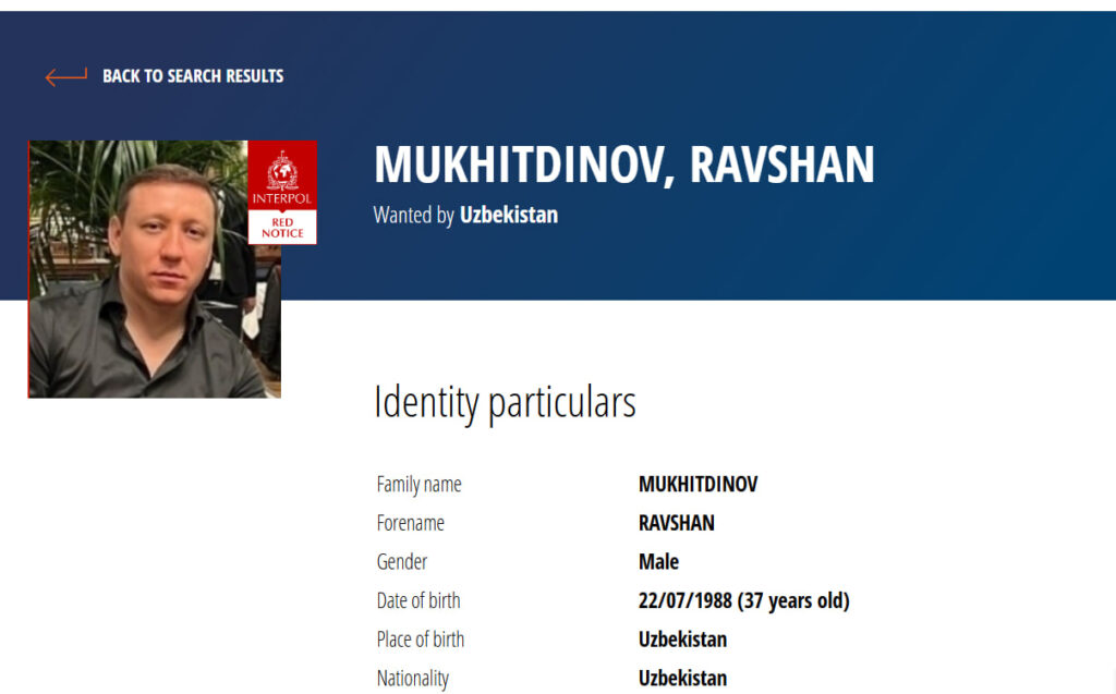 «Ravshan Zolotoy» yana xalqaro qidiruvga berildi