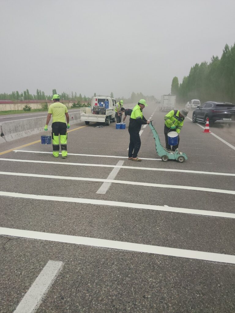 Трасса D012 «разбудит» водителя на 25-м километре — на нее нанесли шумовые полосы