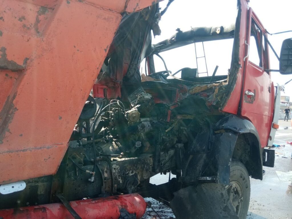 «Abu Sahiy» bozori yaqinidagi yuk mashinasida gaz balloni portladi