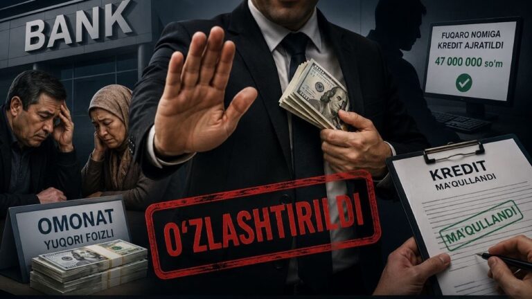 Bankka emas, cho‘ntakka: omonat va kredit mablag‘larini o‘zlashtirgan 