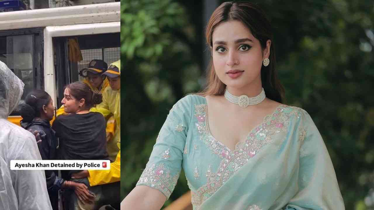 Actress Ayesha Khan Detained by Police at Mumbai Student Protest