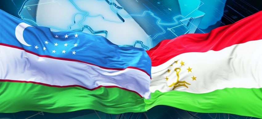 Uzbekistan and Tajikistan flags