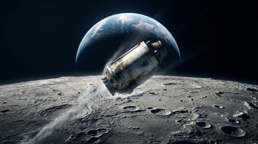 SpaceX raketasi katta tezlik bilan Oyga urildi